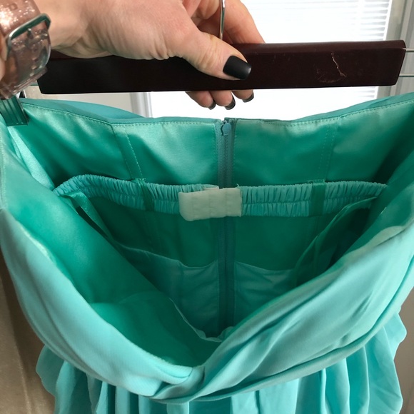 David’s Bridal Aqua pleated bodice - Picture 4 of 4